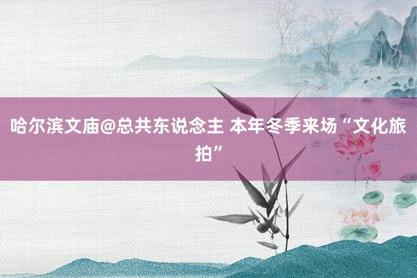 哈尔滨文庙@总共东说念主 本年冬季来场“文化旅拍”