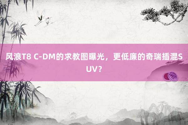 风浪T8 C-DM的求教图曝光，更低廉的奇瑞插混SUV？